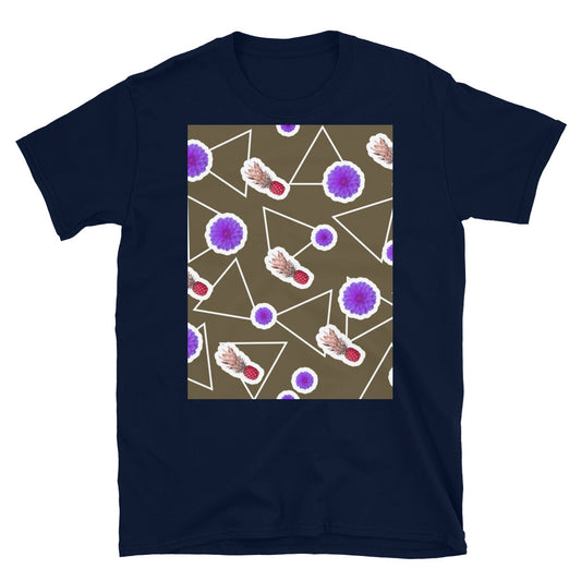 Patterned Short-Sleeve Unisex T-Shirt | Brown | Fruity Floral Collection