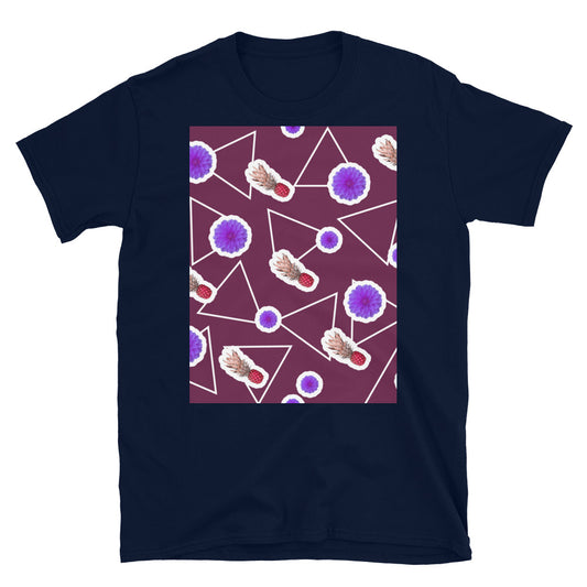 Patterned Short-Sleeve Unisex T-Shirt | Purple | Fruity Floral Collection