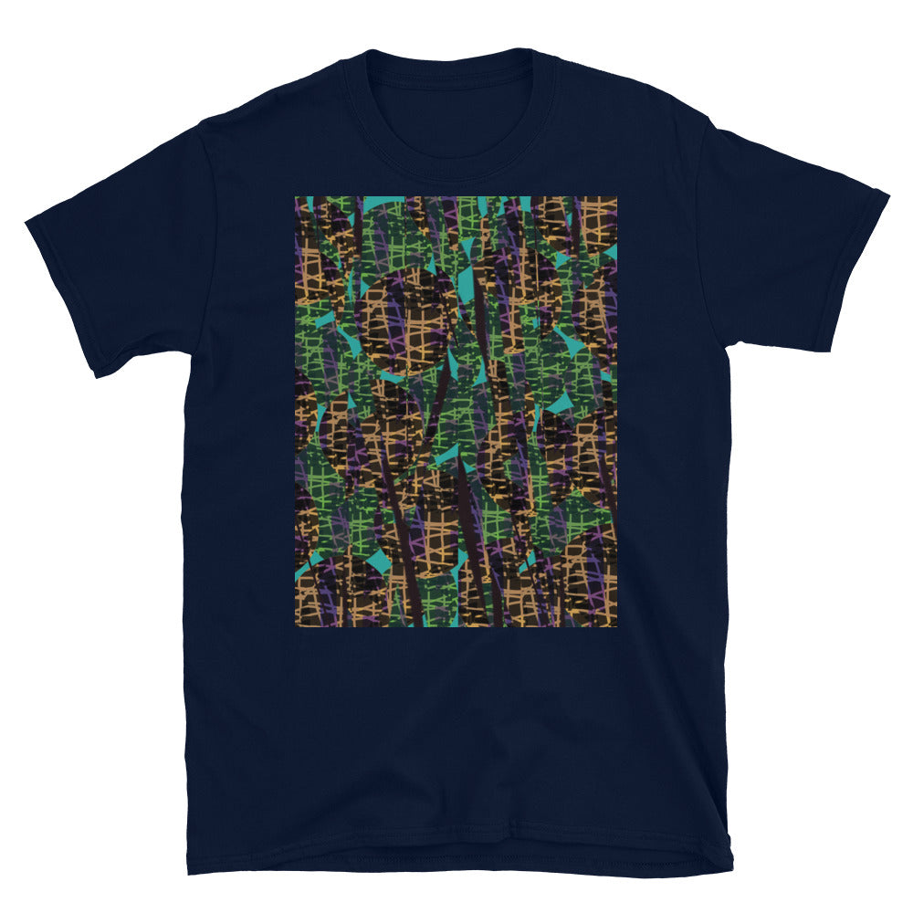 Gemustertes Kurzarm-Unisex-T-Shirt | Gelb | Subatomic Planetary Collection