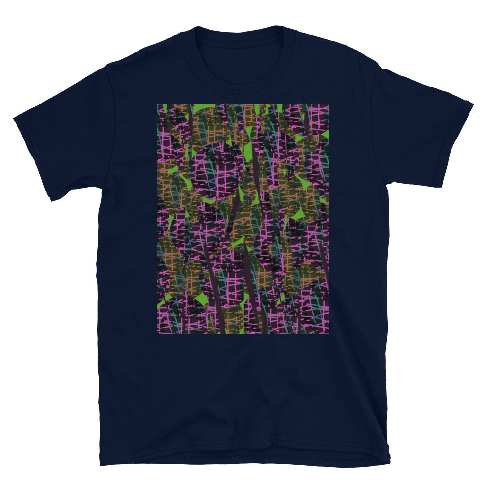 Gemustertes Kurzarm-Unisex-T-Shirt | Rosa | Subatomic Planetary Collection