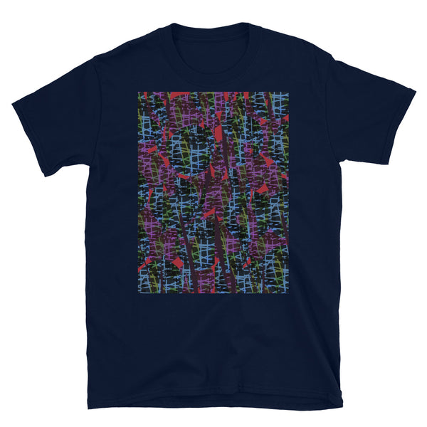 Patterned Short-Sleeve Unisex T-Shirt | Blue | Subatomic Planetary Collection