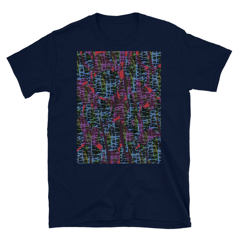 Patterned Short-Sleeve Unisex T-Shirt | Blue | Subatomic Planetary Collection