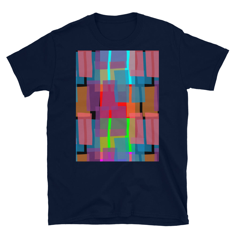 Patterned Short-Sleeve Unisex T-Shirt | Checked 60s Style | Mid Century Geometric