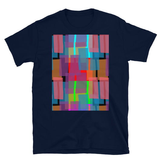 Gemustertes Kurzarm-Unisex-T-Shirt | Kariertes 60er-Jahre-Design | Mid Century Geometrisch