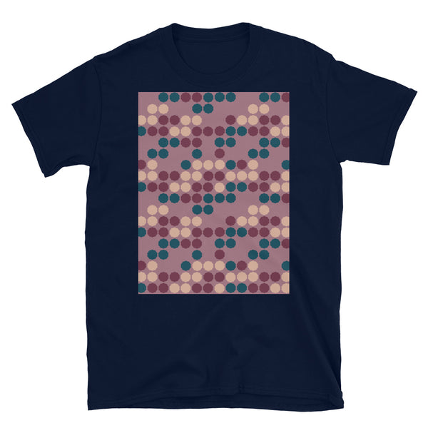 Patterned Short-Sleeve Unisex T-Shirt | 50s Style Pink Putty | Vintage Dot Matrix