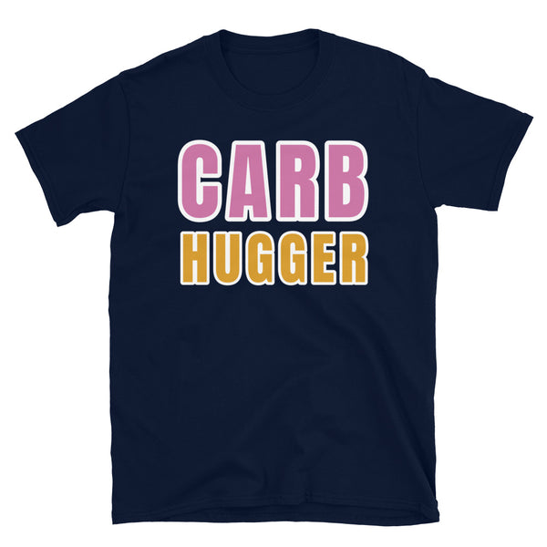 Carb Hugger funny novelty t-shirt in navy cotton by BillingtonPix