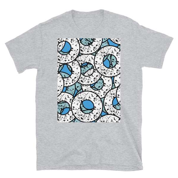 Turquoise Patterned Short-Sleeve Unisex T-Shirt | Splattered Donuts Collection