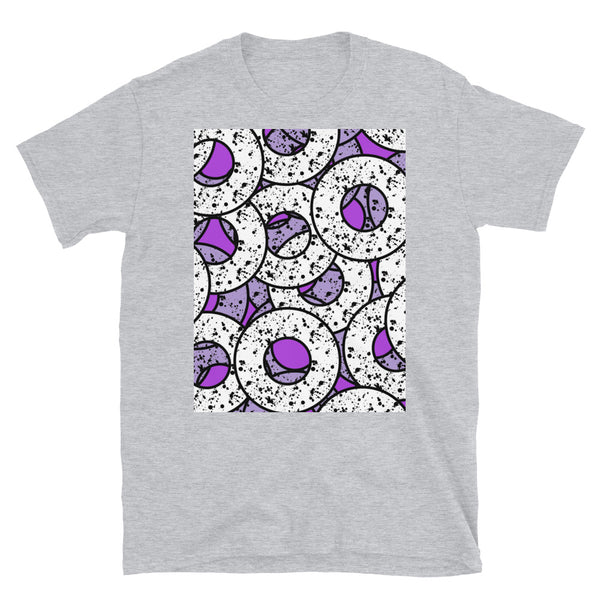 Purple Patterned Short-Sleeve Unisex T-Shirt | Splattered Donuts Collection