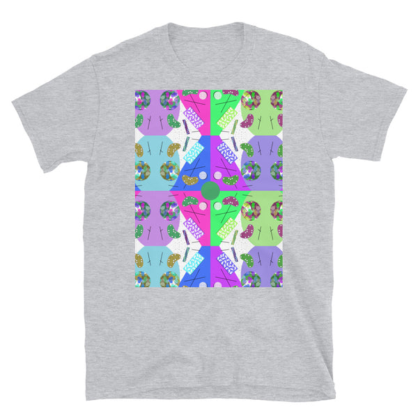 Patterned Short-Sleeve Unisex T-Shirt | Candy | Memphis Circus Collection