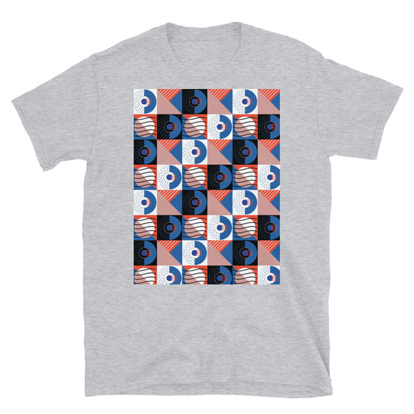 Patterned Short-Sleeve Unisex T-Shirt | Orange | Memphis Bauhaus Collection