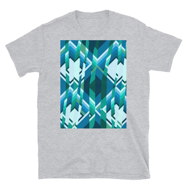 Patterned Short-Sleeve Unisex T-Shirt | Turquoise | Broken Glass Collection