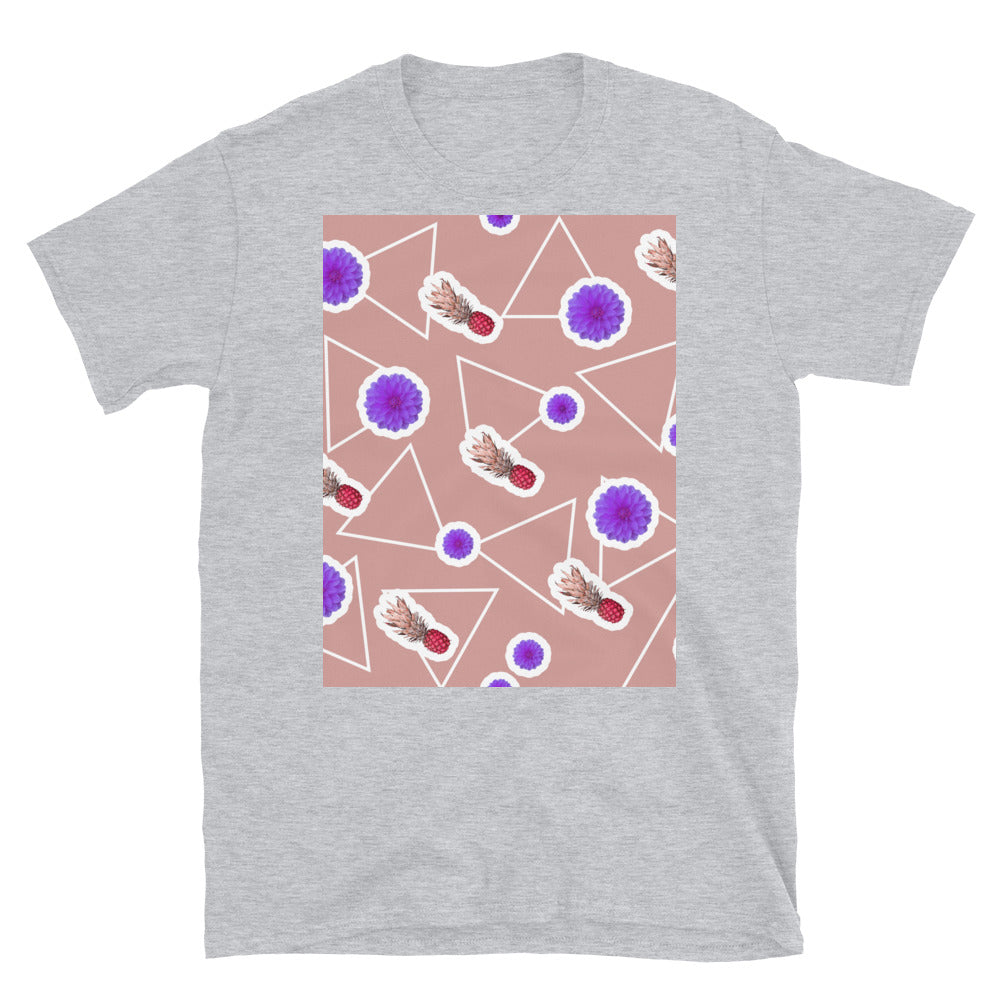 Patterned Short-Sleeve Unisex T-Shirt | Pink | Fruity Floral Collection