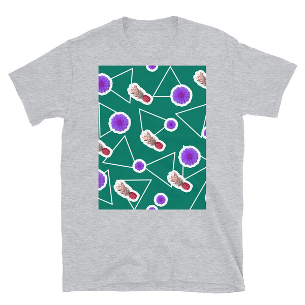Patterned Short-Sleeve Unisex T-Shirt | Green | Fruity Floral Collection