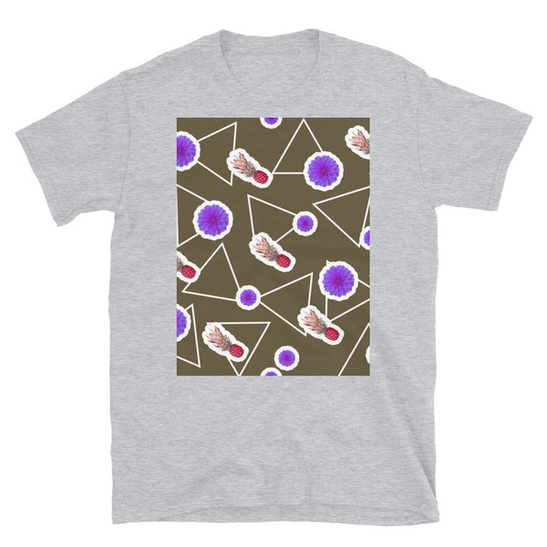 Patterned Short-Sleeve Unisex T-Shirt | Brown | Fruity Floral Collection