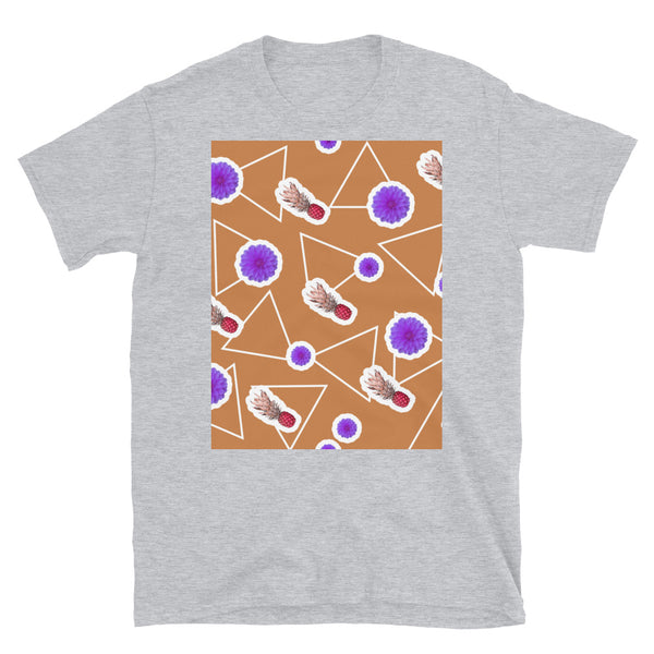 Patterned Short-Sleeve Unisex T-Shirt | Orange | Fruity Floral Collection