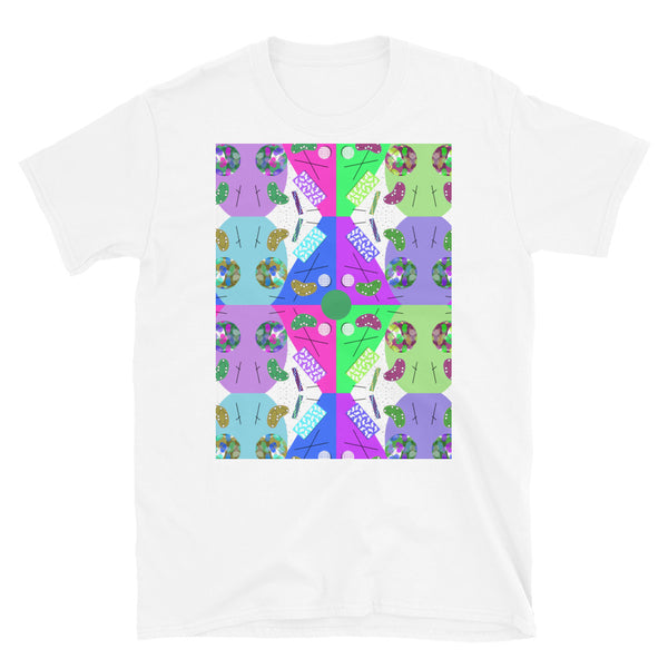 Patterned Short-Sleeve Unisex T-Shirt | Candy | Memphis Circus Collection