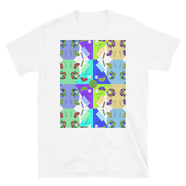 Patterned Short-Sleeve Unisex T-Shirt | Minty Blue | Memphis Circus Collection