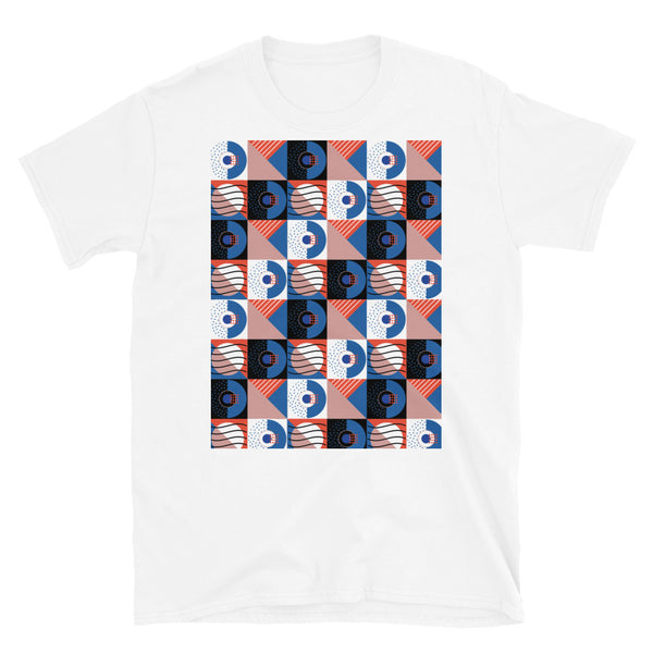 Patterned Short-Sleeve Unisex T-Shirt | Orange | Memphis Bauhaus Collection