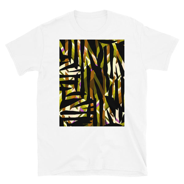 Patterned Short-Sleeve Unisex T-Shirt | Yellow | Distorted Geometric Collection