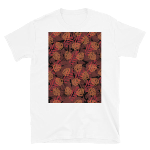 Patterned Short-Sleeve Unisex T-Shirt | Orange | Autumn Monstera Collection