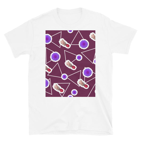 Patterned Short-Sleeve Unisex T-Shirt | Purple | Fruity Floral Collection