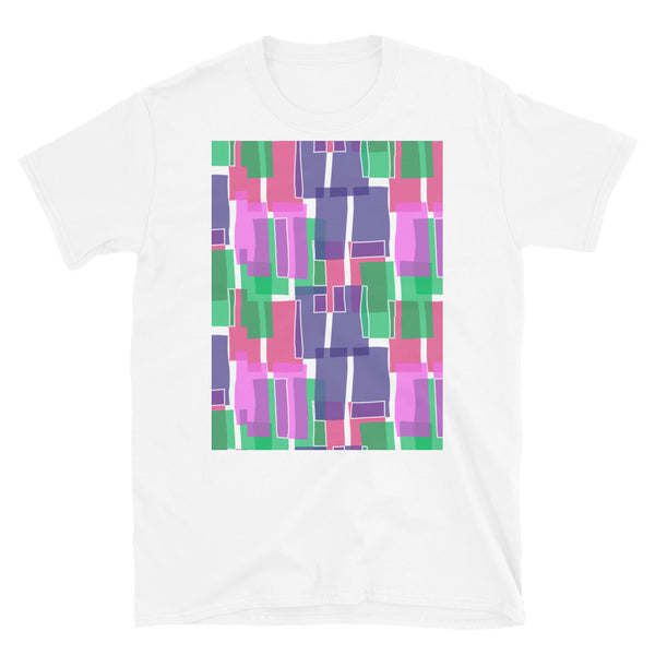 Patterned Short-Sleeve Unisex T-Shirt | Indigo 60s Style | Mid Century Geometric