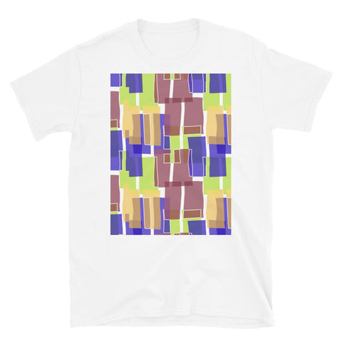 Patterned Short-Sleeve Unisex T-Shirt | Brown 60s Style | Mid Century Geometric