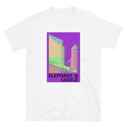 Camiseta unisex de manga corta con estampado abstracto morado de Elephant and Castle London