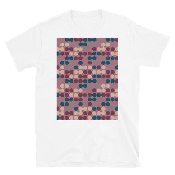 Patterned Short-Sleeve Unisex T-Shirt | 50s Style Pink Putty | Vintage Dot Matrix