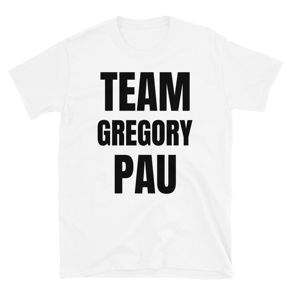 Team Gregory Pau funny slogan t-shirt in support of the recent flipping of a Nautilus olive green 5711 Patek watch on this white cotton tee by BillingtonPix