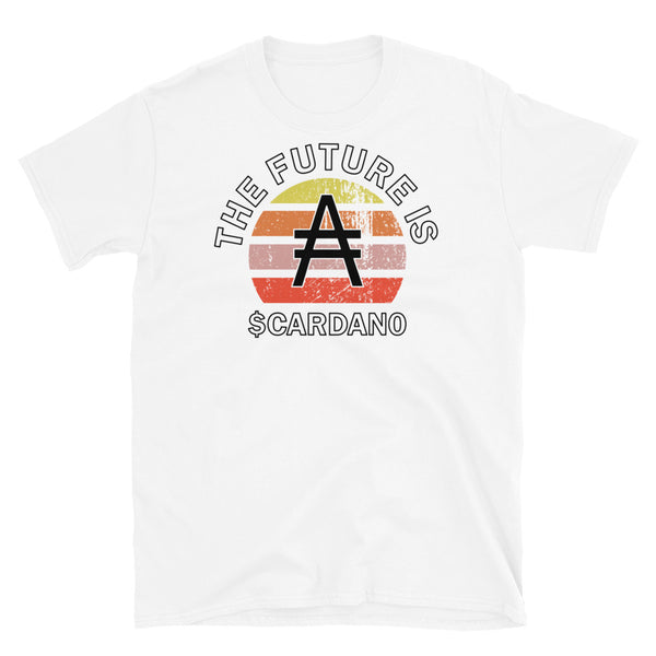 Cryptocurrency coin  t-shirt with $ADA Cardano ticker symbol on this white cotton shirt by BillingtonPix