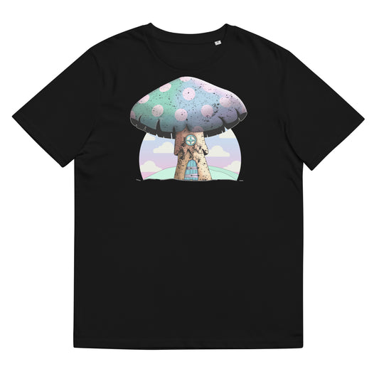 Camiseta orgánica con hongos kawaii